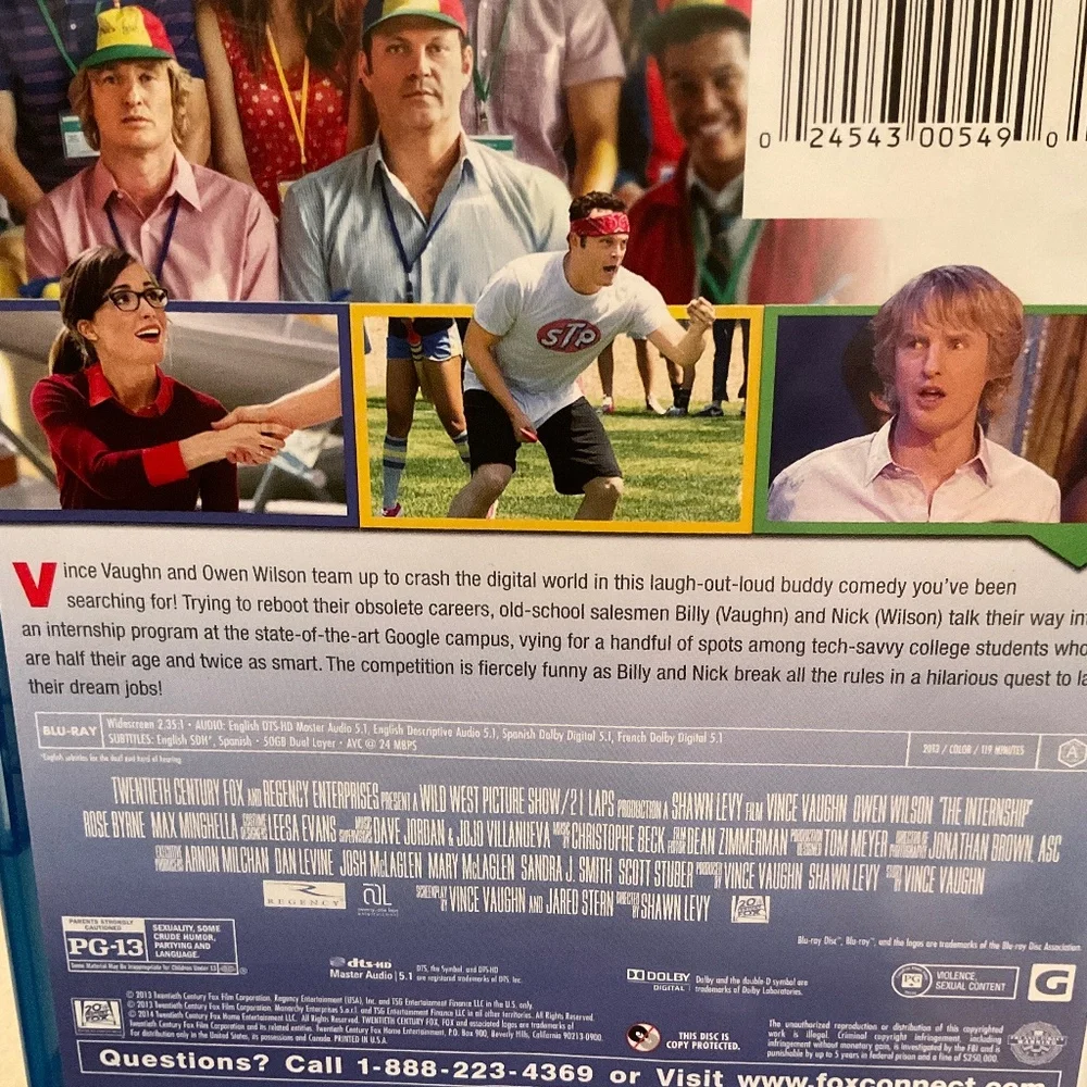 Blu Ray Disc -The Internship. V56